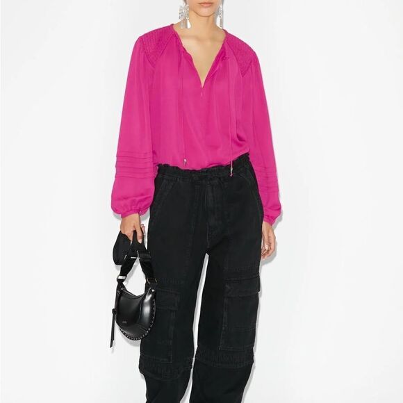 Isabel Marant NWT Lamaya crepe blouse 36 - Picture 4 of 14